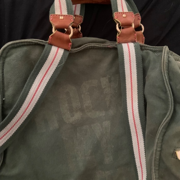 Vintage Juicy Couture Canvas + Leather Backpack Tote Bag - Picture 8 of 16